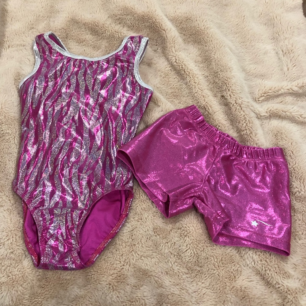 Destira girls GYMNASTICS leotard & matching shorts